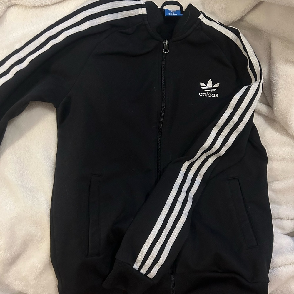 Adidas Black Jacket with White Accents